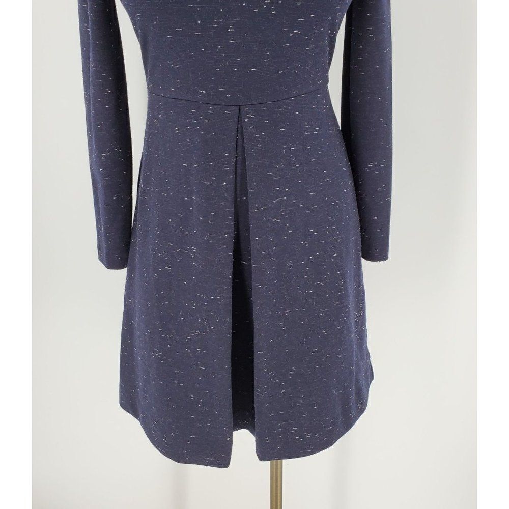 Madewell Womens Dress Long Sleeve Mini Ponte Blue With Flecks Size 0 - Picture 3 of 10